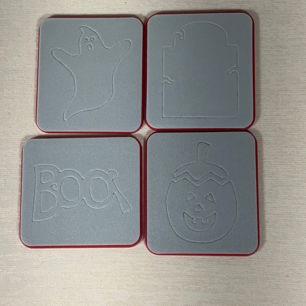 Sizzix Sizzlits Die lot of 4 Halloween Ghost, Tombstone, Boo!, Jack-o-Lantern